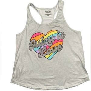 Juicy Couture Gray Tank Top with Rainbow Heart
